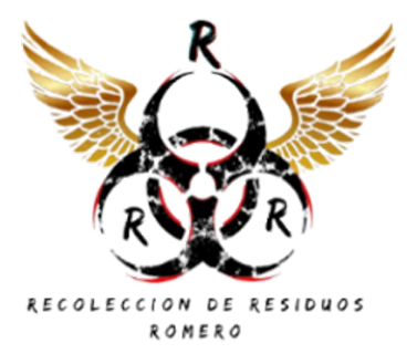 Logo oficial con alas doradas, símbolo central y texto de Recolección de Residuos Romero